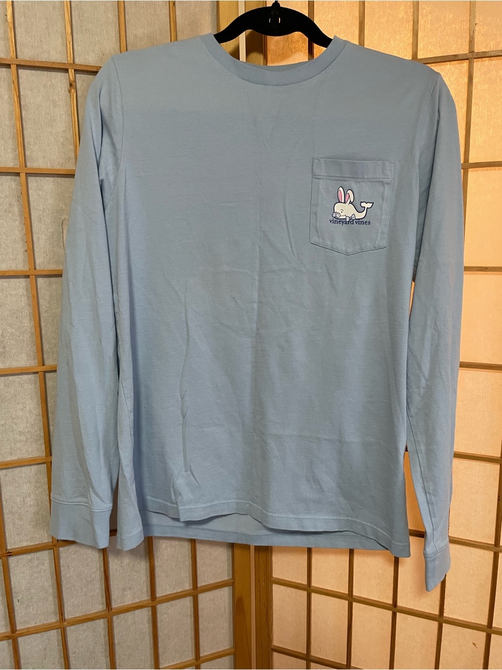 Vineyard Vines Easter Bunny Shirt Boys Long Sleeve Pocket Tee Blue
